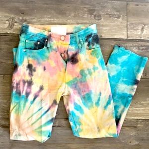 Mother Denim tie dye crop flare, size 24